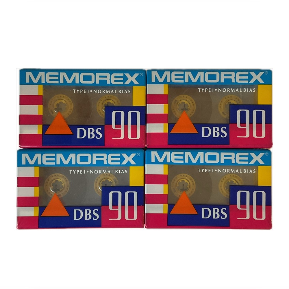 Memorex DBS 90 Audio Cassette Blank Tapes Set of 4 Sealed